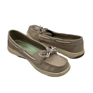 Croft & Barrow Tan Leather Boat Shoes Size 7 1/2 Women's